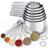 Conjunto de 13 Peças de Copos e Colheres Medidoras de Aço Inoxidável Transfronteiriço com Colher Medidora Graduada Gadget de Colher Medidora para Assar
