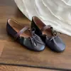 Zapatos Planos de Ballet para Mujer con Suela Suave Mary Janes, Nuevo Estilo Francés Otoño Punta Redonda Moño 2026 Negro
