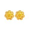 Pendientes de flor rica de oro de arena de Vietnam para mujer, diseño simple de temperamento, pendientes de latón chapados en oro, venta al por mayor de joyería