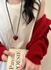 Lindo Collar con Colgante de Oso Flocado Marrón para Mujer Otoño e Invierno Dulce Cool Spice Girl Accesorios Largos Nuevo Maillard 2025