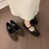 Zapatos de Noche Suaves Estilo Chanel Retro con una Hebilla Única, Zapatos Mary Jane Cuadrados de Lana, Zapatos Planos Suaves Tipo Ballet para Mujer