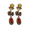 Pendientes ovalados de diamantes con alfiler de plata vintage de estilo antiguo medio, pendientes estilo corte de nicho retro, pendientes de alta gama al por mayor