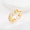 Anillo de Zircón de Color Oro Cobre Chapado en Oro de Lujo Ligero y Moderno Transfronterizo Europeo y Americano, Moda para Mujer, Versátil, Anillo de Alta Gama en stock