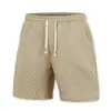 Shorts Casuais de Verão para Homem com Cordão, Cor Sólida Jacquard, Várias Cores, Logo Personalizável - Amazon Europeia e Americana