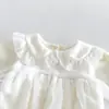 Mameluco Largo de Manga Larga para Niña de 26, Nuevo Estilo Coreano Otoño/Invierno, Mameluco de Bebé, Estilo Princesa, Conjunto de Gateo de Moda para Bebés de Primer Mes y un Año
