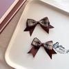 Outono e inverno xadrez arco semi-acabados produtos Ano Novo doce acessórios para o cabelo hairpin diy jóias acessórios celular shell sapatos