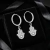Pendientes de Acero Inoxidable Chapado en Oro 18K con 26 Letras, Pendientes de Zirconia con Forma de Ola de Lujo, Pendientes Elegantes