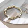 Pulseiras Coloridas Personalizadas de Pedra Natural, Pulseiras Coloridas Assimétricas Feitas à Mão, Pulseiras Modernas e Simples para Mulheres
