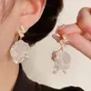 Brincos de flor de zircônia com agulha de prata e borla de pérola Brincos coreanos doces super fada brincos de temperamento fashion brincos curinga atacado