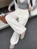 Calça Lantern Casual de Caimento Solto para Mulheres, Novo Estilo de Outono, Cintura Alta, Perna Larga Solta, Calça Casual Doce e Versátil