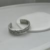 Pulsera Abierta Texturizada Tejida Ancha con Sentido del Diseño Estilo Francés para Mujer Minimalista Combinable para Ir al Trabajo Pulsera de Alta Gama