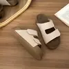 Sandalias Planas Retro Casuales de una Correa con Velcro para Mujer, Calzado Casual para Exteriores, Suela Gruesa, Moda de Verano con Textura, Sandalias para Persona Perezosa