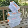 Caja de almacenamiento de plástico grande para coche transparente portátil caja de almacenamiento de color caja de almacenamiento para juguetes artículos varios
