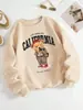 Moda para Mujer Sudadera con Capucha para Fotógrafo de Viajes Estampado de Oso Transpirable Holgada Cuello Redondo Sudadera Cálida