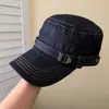 Gorra de equitación retro estilo coreano de mezclilla de copa plana para mujer, moderna y versátil, hace que la cara se vea más pequeña, protege del sol y proporciona sombra, boina de repartidor