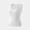 Regata Quadrada em Lyocell com Bojo para Mulheres, Peça Única Sem Costura Costas Bonitas Roupa de Fora Camisola com Bojo