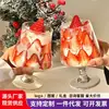 Temporada Romántica de Fresas Otoño e Invierno Copa Alta de Vino Tinto Decoración de Pastel Navidad Crema Fruta Taza de Brandy de Fresa Postre