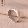 Anillo mantra de plata esterlina 999 seis palabras proverbios anillo liso diseño dedo índice mujer anillo ancho seguro apertura para hombre