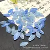 Pedra com padrão azul de pétala de jade pétala de lótus de pedra hairpin de estilo antigo DIY acessório de flor de hairpin de jade