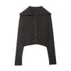 Otoño 2025 Nuevo Moda Callejera Europea y Americana para Mujer Chaqueta de Punto Acanalada con Botones W085 352059