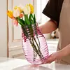 Jarrón de cristal con patrón de espiral estilo Ins, jarrón de gran capacidad estilo nórdico para hidroponía y arreglos florales, decoración de mesa para sala de estar, jarrón para flores frescas