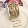Corrente de Garras de Cobre Densa 1,5-6mm Quatro Garras Diamante de Vidro Corrente de Diamante Colorida Acessórios de Corrente para Manicure com Diamante Adesivo para Capa de Celular DIY