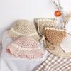 Ins Sombrero de Paja Tejido a Mano de Margarita para Niños, Sombrero de Paja Lindo para Sombra de Mujer, Bolso Cruzado