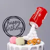 Decoración de pastel de cumpleaños ins imitación fondant botella de cerveza bandera del Día del Padre diseño de escena