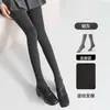 Leggings de cachemira grises para mujer, otoño e invierno, forrados de felpa, engrosados, pantimedias de compresión adelgazantes, pantalones integrados cálidos, pantalones de algodón de otoño e invierno