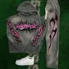 2025 Comercio Exterior Transfronterizo Nuevo Primavera Nuevo Moda Masculina Sudadera con Capucha Pantalones de Campana Traje Venta Directa de Fábrica