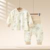 Conjunto de Ropa de Otoño para Bebé con Pantalones Largos, Protección Alta en la Barriga, Ropa Interior de Algodón Puro para Niños, Ropa Interior Básica para Bebé, Ropa para Casa, Pijamas de Primavera y Otoño