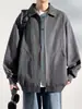 Chaqueta de estilo retro japonés con cuello vuelto para hombre, abrigo suelto simple de marca moderna para primavera y otoño, top casual de moda para hombre
