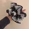 ¡Cuatro capas! Encaje pequeño floral anillo para el cabello de intestino grueso ~ retro francés de alta gama falda flor capullo bola cuerda para el cabello