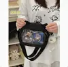 Nuevo Estilo Universitario Versátil Simple Gran Capacidad Para Clase Llevar Libros Bolso Cruzado Mujer Insignia Transparente Bolso Cruzado Muñeca Bolso para Dolor