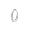 Anillos de Pareja de Plata de Ley S925 con Junta de Bambú, Diseño Simple, Anillos a Juego Abiertos para Hombres y Mujeres, Anillos de Moda Estilo Lujo Ligero al por Mayor
