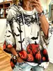 Sudadera con Capucha de Manga Tres Cuartos para Mujer 2026 con Estampado Digital 3D de Calabaza de Halloween Sudadera para Mujer