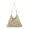 Bolso de hombro versátil, casual y elegante, bolso de mano tejido de gran capacidad, bolso de playa para vacaciones junto al mar