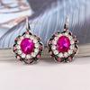 Pendientes de cristal de oro blanco europeos y americanos con Diamante para mujer multicolor opcional de aleación no alérgica no descolorante joyería al por mayor