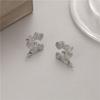 Aretes diy plata s925 aretes de doble cuenta accesorios joyería colgante de perlas aretes hechos a mano accesorios al por mayor