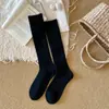 Meias Cano Alto Brancas para Mulheres, Meias Longas de Lã Grossas de Malha Dupla para Outono e Inverno, Meias Largas Emagrecedoras Estilo Coreano, Atacado de Meias Femininas de Inverno