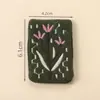 Novo Patche de Tecido com Bordado Versátil de Planta Fresca Retrô e Gato Cartoon, Patche de Tecido Quadrado para Acessórios de Cabelo, Roupas e Acessórios de Bolsa