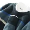 Nuevo suéter de cachemira con cuello redondo, bloques de color y mangas raglán, engrosado, juvenil, moderno, casual, corte holgado, adelgazante, tejido de lana