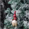 Pendente de Árvore de Natal Mais Vendido Transfronteiriço Pequena Boneca Sem Rosto Luminosa de Crochê Pendurada Decoração de Cena de Natal