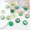 Serie de pulseras de cuentas redondas de resina verde tono verde fresco joyería con cuentas de agujero grande cuentas sueltas venta al por mayor