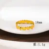Anillo de Flor con Forma de Arroz y Corazón de Lujo Ligero de Diseño Transfronterizo para Mujer Anillo de Oro de Arena Vietnamita Joyería de Estilo Simple de Moda Venta al por Mayor