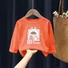 2039# Camiseta de Manga Larga para Niños y Niñas Primavera y Otoño Nueva Ropa Infantil Estilo Occidental Camisa Base Delgada Top Casual