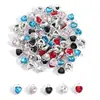 Pingente de coração de liga simples incrustado com pedra brilhante Acessório decorativo DIY para pulseira, colar, brinco W715