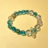 Pulsera nueva de cuentas de vidrio con lámina de oro, pulsera de hilo de cuentas de vidrio craquelado, suministro en vivo