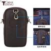 Bolso Pequeño Cruzado de Cuero Genuino con Logo Personalizado Bolso Retro para Teléfono Móvil Bolso de Cintura Multifuncional Bolso Cruzado de Hombro Único de Piel de Vaca de Primera Capa para Hombres
