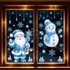 Decoraciones navideñas, nieve y hielo cálidos de invierno, renos, pegatinas de vidrio de Santa Claus, muñeco de nieve, pegatinas electrostáticas de árbol de Navidad